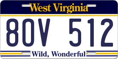 WV license plate 8OV512