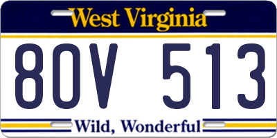 WV license plate 8OV513