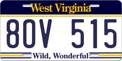 WV license plate 8OV515