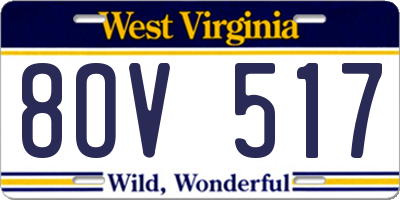 WV license plate 8OV517