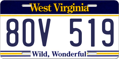WV license plate 8OV519