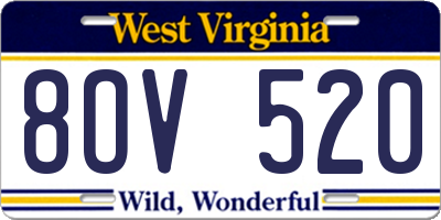 WV license plate 8OV520