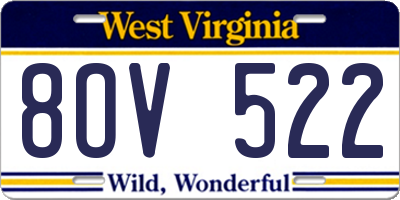 WV license plate 8OV522