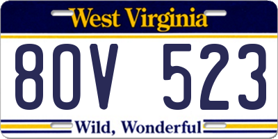 WV license plate 8OV523