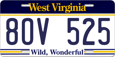 WV license plate 8OV525