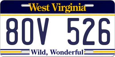 WV license plate 8OV526