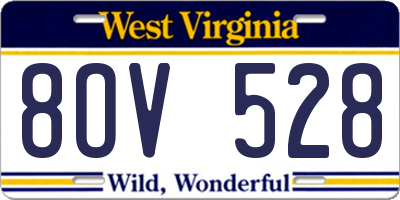 WV license plate 8OV528