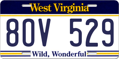 WV license plate 8OV529