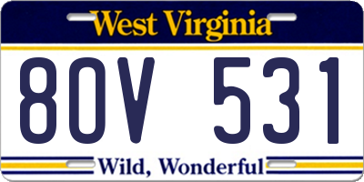 WV license plate 8OV531