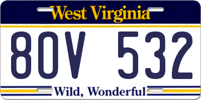 WV license plate 8OV532