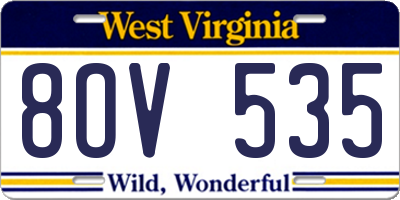 WV license plate 8OV535