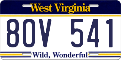 WV license plate 8OV541