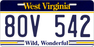 WV license plate 8OV542