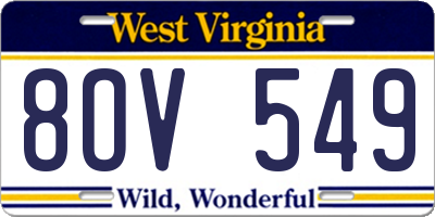 WV license plate 8OV549