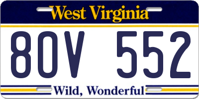 WV license plate 8OV552