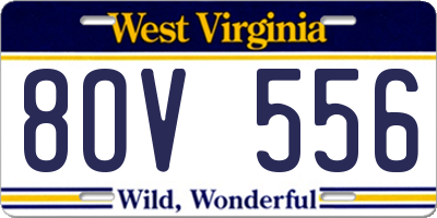 WV license plate 8OV556