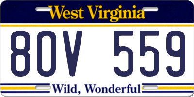 WV license plate 8OV559
