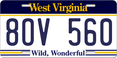 WV license plate 8OV560