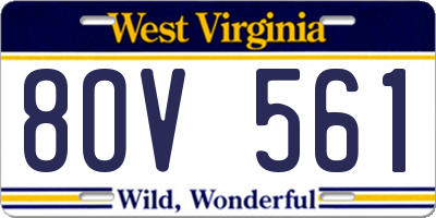 WV license plate 8OV561
