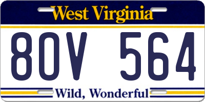 WV license plate 8OV564