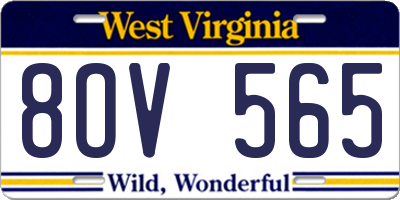 WV license plate 8OV565
