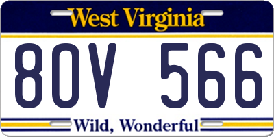 WV license plate 8OV566
