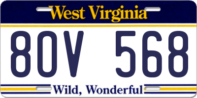 WV license plate 8OV568