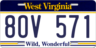 WV license plate 8OV571