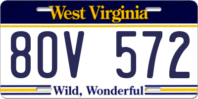 WV license plate 8OV572