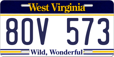 WV license plate 8OV573