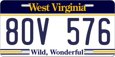 WV license plate 8OV576