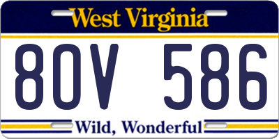 WV license plate 8OV586