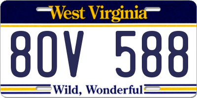 WV license plate 8OV588