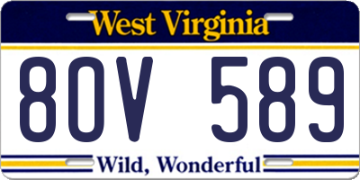 WV license plate 8OV589