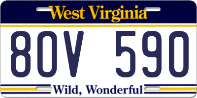 WV license plate 8OV590