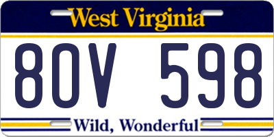 WV license plate 8OV598