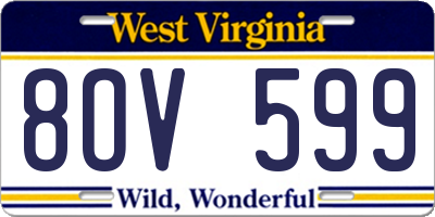 WV license plate 8OV599