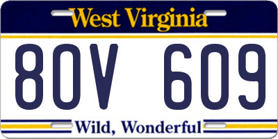 WV license plate 8OV609