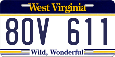 WV license plate 8OV611