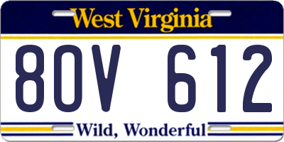 WV license plate 8OV612