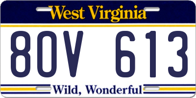 WV license plate 8OV613