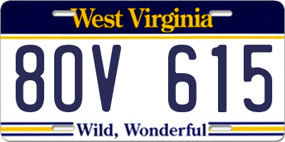WV license plate 8OV615
