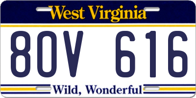 WV license plate 8OV616