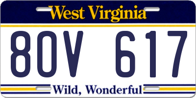 WV license plate 8OV617