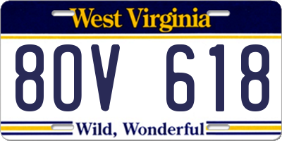 WV license plate 8OV618