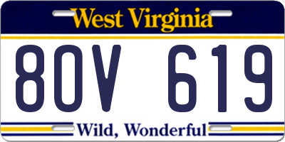 WV license plate 8OV619