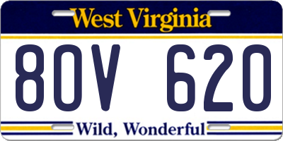 WV license plate 8OV620