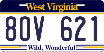 WV license plate 8OV621
