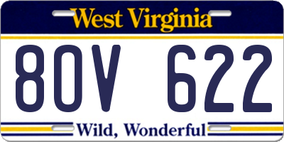 WV license plate 8OV622