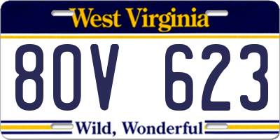 WV license plate 8OV623